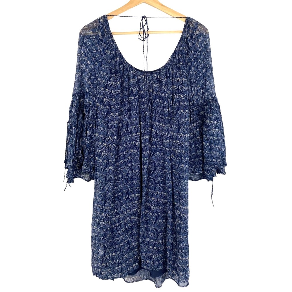 Lucky Brand Blue Floral Scoop-Neck Mini Dress - Picture 5 of 9